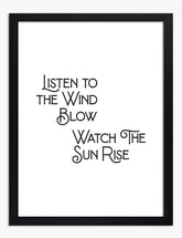 Wind & Sunrise Inspiration Art Print - Black