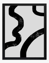 Bold Monochrome Curves Art Print - Black