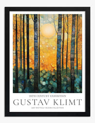 Klimts Sunlit Forest Art Print Black