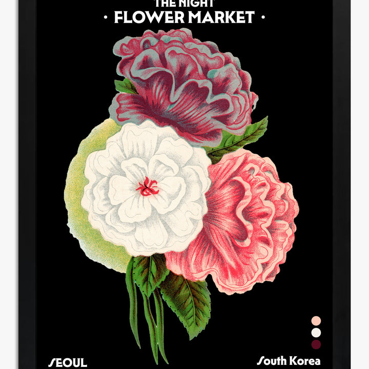 Konsttryck med blombuketter