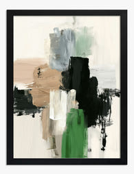 Urban Moss Abstract Art Print Black