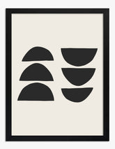 Stacked Shapes Art Print - Black
