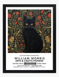Morris Midnight Cat Art Print - Black