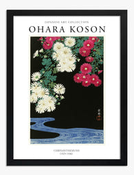 Koson Chrysanthemum Elegance Art Print - Black