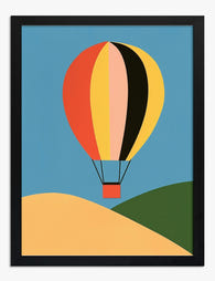 Vibrant Balloon Journey Art Print - Black