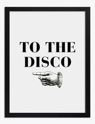 Retro Disco Direction Art Print - Black