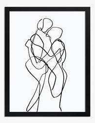 Embrace in Line Art Print - Black
