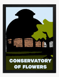 Iconic Floral Conservatory Art Print - Black