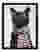 Cool Cat in Stripes Art Print - Black