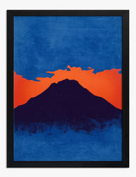 Bold Volcano Glow Art Print Black