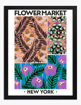 New York Flower Market by Eugène Séguy Art Print - Black
