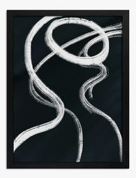 Whimsical Line Flow Art Print - Black