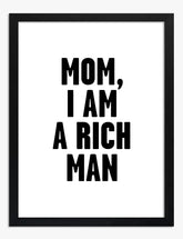 Rich Mindset Quote Art Print - Black