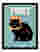 Toast Cat Whimsy Art Print Black