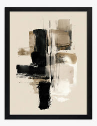 Urban Calm Abstract Art Print - Black