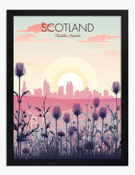 Thistle Sunrise Skyline Art Print - Black