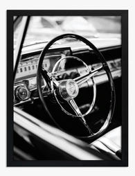 Classic Wheel in Focus Art Print - Black