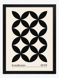 Modern Bauhaus Geometry Art Print - Black