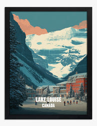 Lake Louise Winter Escape Art Print Black