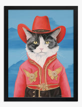 Cowboy Cat Swagger Art Print - Black