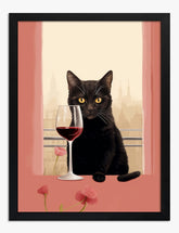 Sophisticated Feline Art Print - Black