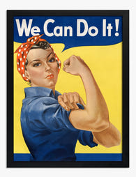 Rosie the Riveter Power Art Print - Black