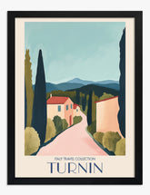Italian Countryside Charm Art Print - Black