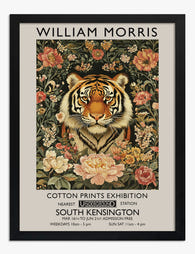 Morris Tiger Bloom Art Print - Black
