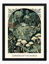 Enchanted Garden Vista Art Print - Black