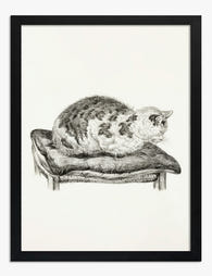 Cozy Cat by Jean Bernard Art Print - Black