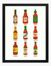 Spicy Sauce Icons Art Print Black