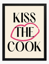 Sassy Kitchen Kiss Art Print - Black