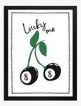 Lucky Cherries Art Print - Black
