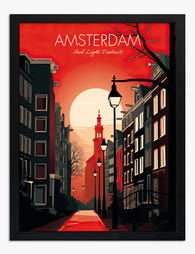 Amsterdam Glow Art Print - Black