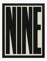 Bold Nine Typography Art Print Black