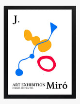 Miró Abstract Shapes Art Print - Black