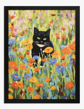 Midnight Muse in Bloom Art Print - Black