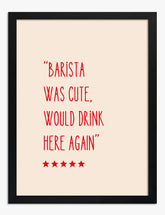 Cute Barista Quote Art Print - Black