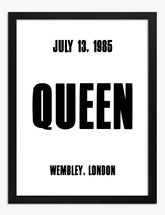 Queen Live at Wembley Art Print - Black