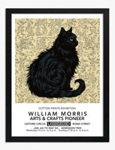 Morris Botanical Black Cat Art Print - Black