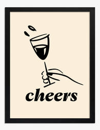 Toast to Good Times Art Print - Black
