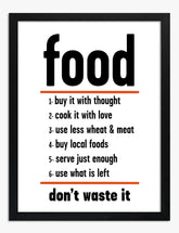 Mindful Kitchen Mantra Art Print - Black