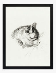 Serene Cat by Jean Bernard Art Print - Black