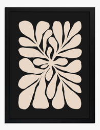 Soft Scandi Petals Art Print - Black