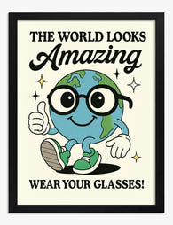 Glasses Make the World Shine Art Print - Black