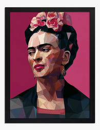 Frida Kahlo Geometric Muse Art Print Black