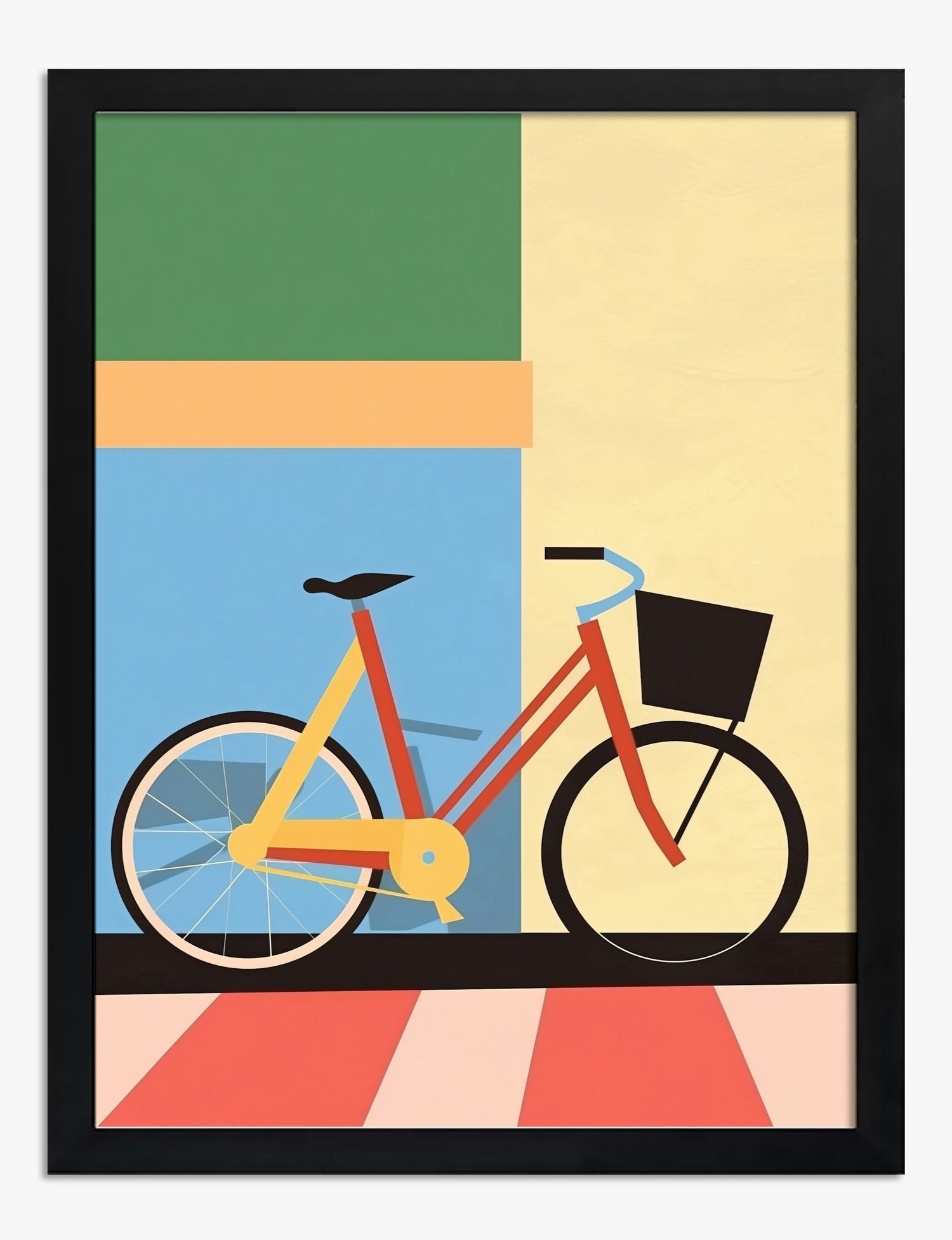 Vibrant Bicycle Dream Art Print - Black