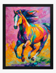 Vibrant Gallop Art Print Black