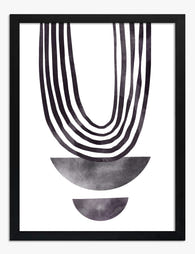 Monochrome Modern Layers Art Print - Black