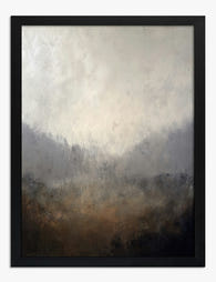 Misty Valley Haze Art Print - Black